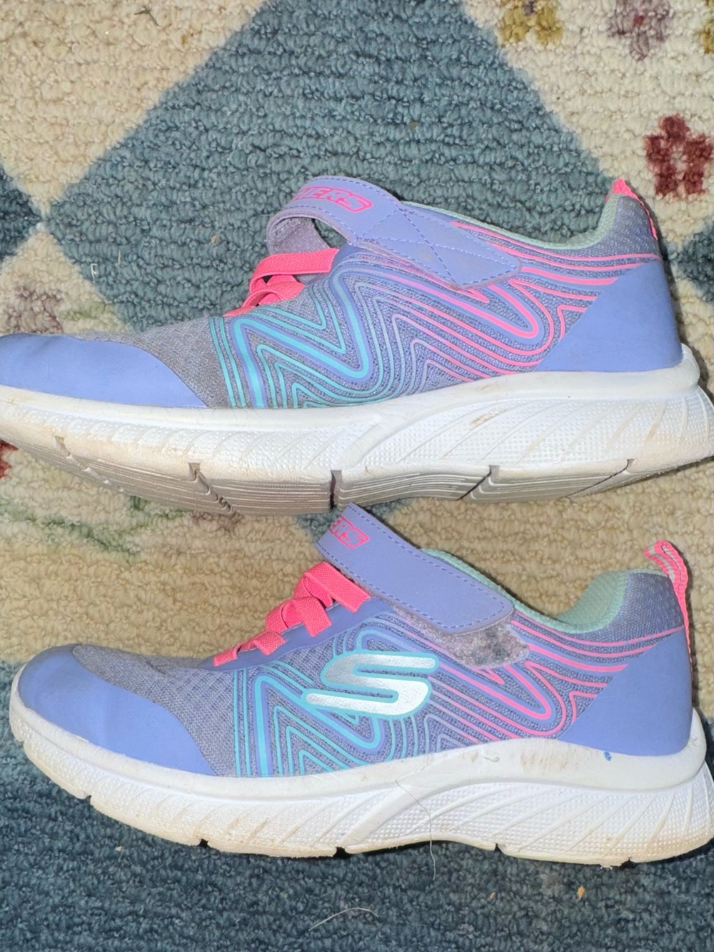 Skechers Kids Lavender and Pink Light-Up Sneakers